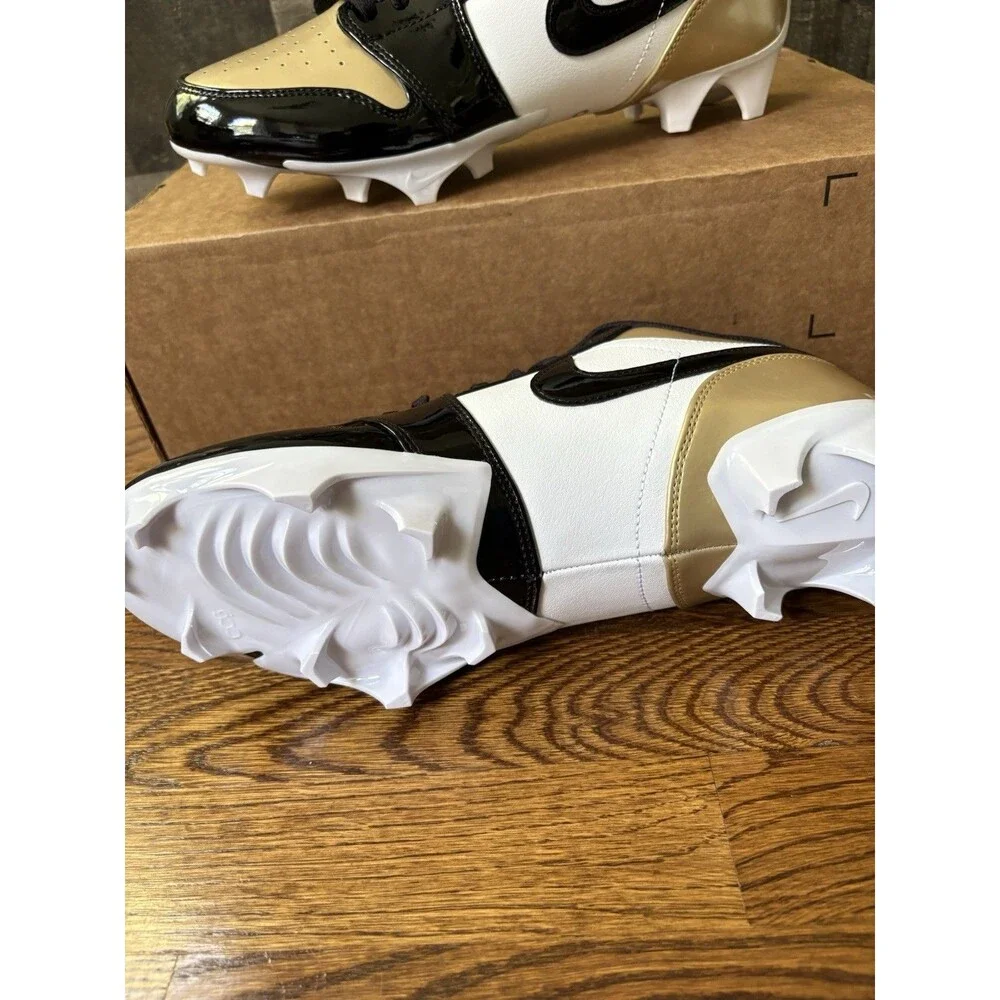 Jordan 1 Low TD Football Cleats Mens Size 11.5 Gold White Black FJ6245-701